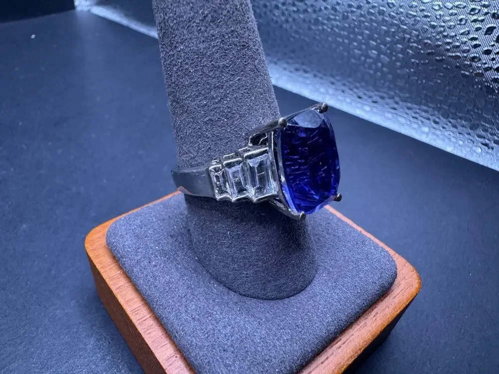 STS Chuck Clemency Sterling Silver 925 Sapphire & White Topaz Ring Sz 10